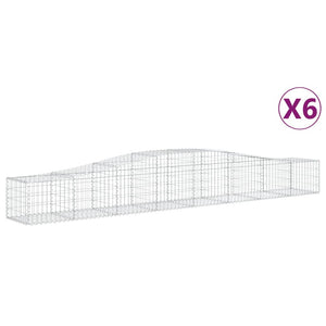 Arched Gabion Baskets 6 pcs 400x50x40/60 cm Galvanised Iron