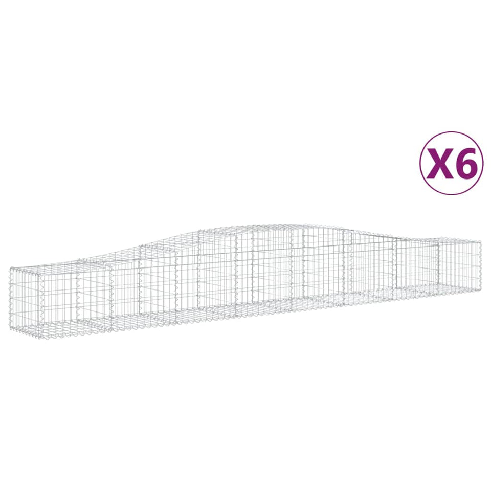 Arched Gabion Baskets 6 pcs 400x50x40/60 cm Galvanised Iron