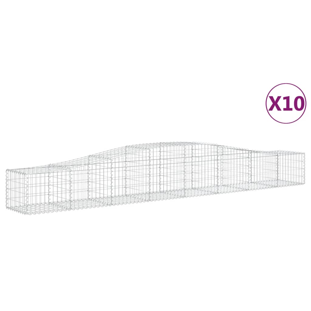 Arched Gabion Baskets 10 pcs 400x50x40/60 cm Galvanised Iron