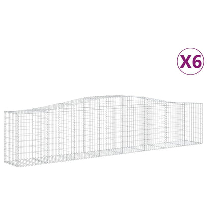 Arched Gabion Baskets 6 pcs 400x50x80/100 cm Galvanised Iron