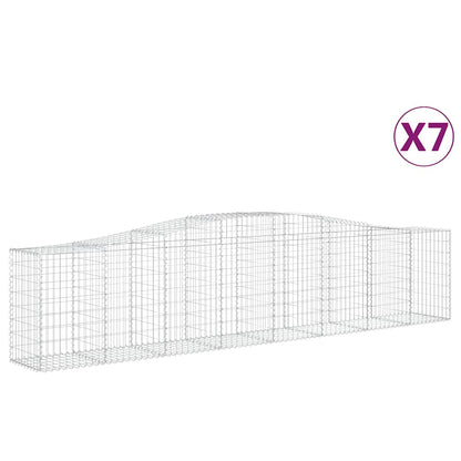 Arched Gabion Baskets 7 pcs 400x50x80/100 cm Galvanised Iron