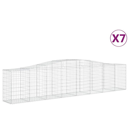 Arched Gabion Baskets 7 pcs 400x50x80/100 cm Galvanised Iron