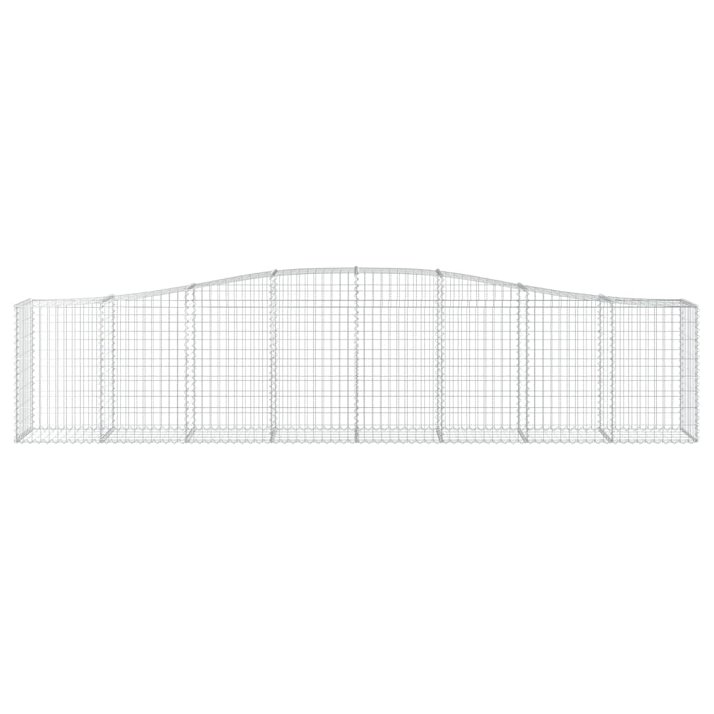 Arched Gabion Baskets 15 pcs 400x50x80/100 cm Galvanised Iron