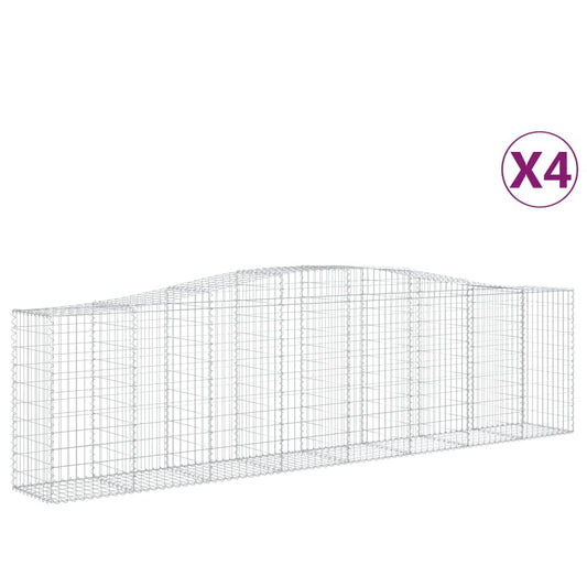 Arched Gabion Baskets 4 pcs 400x50x100/120 cm Galvanised Iron