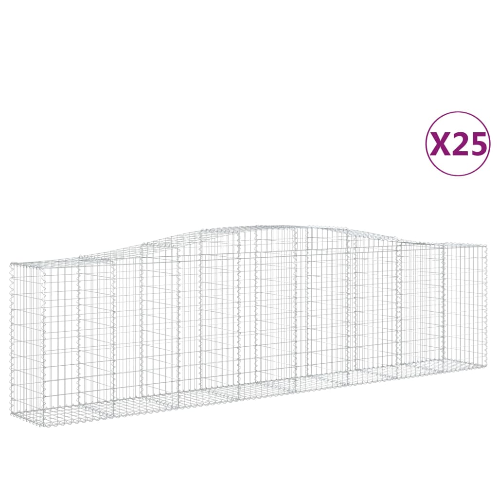 Arched Gabion Baskets 25 pcs 400x50x100/120 cm Galvanised Iron