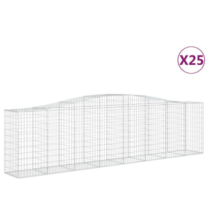 Arched Gabion Baskets 25 pcs 400x50x100/120 cm Galvanised Iron