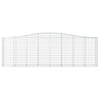 Arched Gabion Baskets 2 pcs 157.5"x19.7"x47.2"/55.1" Galvanized Iron