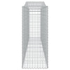 Arched Gabion Baskets 2 pcs 157.5"x19.7"x47.2"/55.1" Galvanized Iron