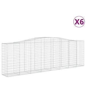 Arched Gabion Baskets 6 pcs 400x50x120/140 cm Galvanised Iron