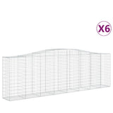 Arched Gabion Baskets 6 pcs 400x50x120/140 cm Galvanised Iron