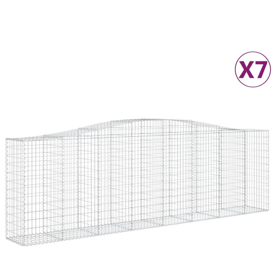 Arched Gabion Baskets 7 pcs 400x50x120/140 cm Galvanised Iron