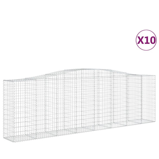 Arched Gabion Baskets 10 pcs 400x50x120/140 cm Galvanised Iron