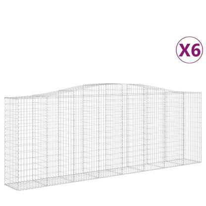 Arched Gabion Baskets 6 pcs 400x50x140/160 cm Galvanised Iron