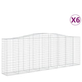 Arched Gabion Baskets 6 pcs 400x50x140/160 cm Galvanised Iron