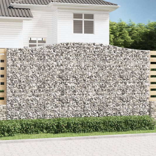 Arched Gabion Baskets 3 pcs 400x50x220/240 cm Galvanised Iron