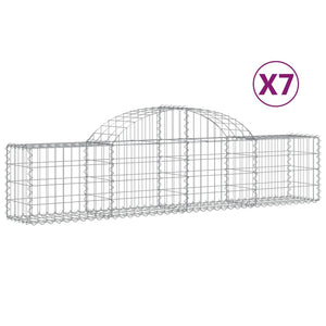 Arched Gabion Baskets 7 pcs 200x30x40/60 cm Galvanised Iron