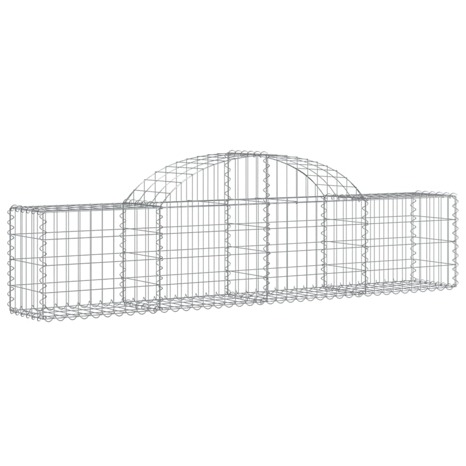 Arched Gabion Baskets 7 pcs 200x30x40/60 cm Galvanised Iron