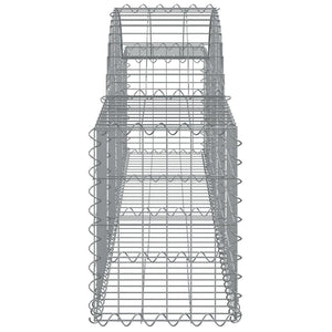 Arched Gabion Baskets 7 pcs 200x30x40/60 cm Galvanised Iron