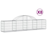 Arched Gabion Baskets 8 pcs 200x30x40/60 cm Galvanised Iron