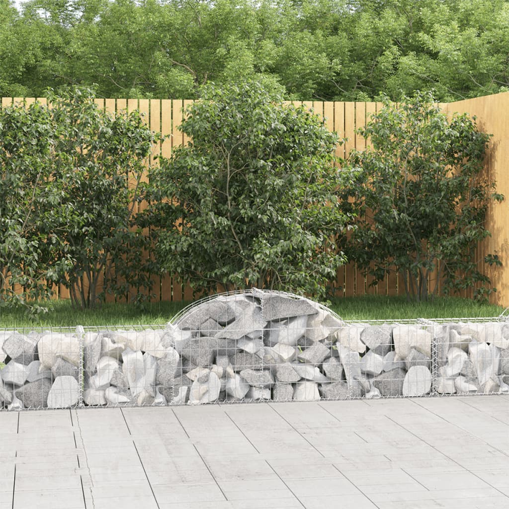 Arched Gabion Baskets 8 pcs 200x30x40/60 cm Galvanised Iron