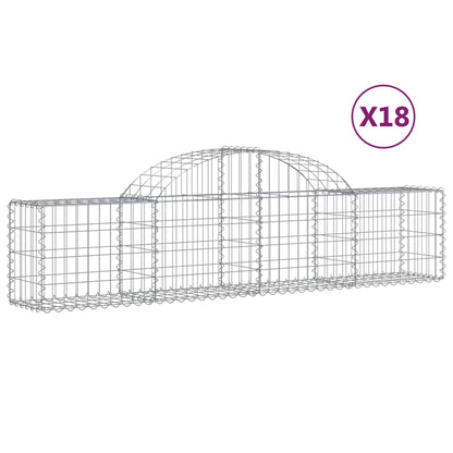 Arched Gabion Baskets 18 pcs 200x30x40/60 cm Galvanised Iron