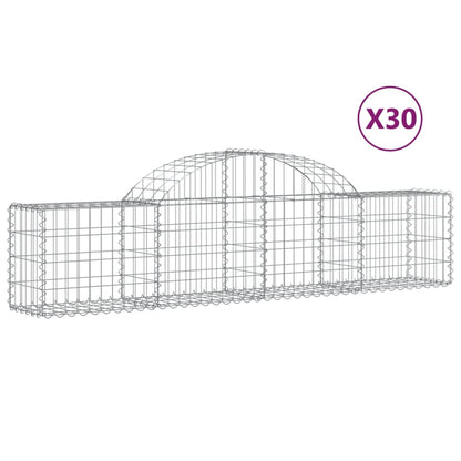 Arched Gabion Baskets 30 pcs 200x30x40/60 cm Galvanised Iron