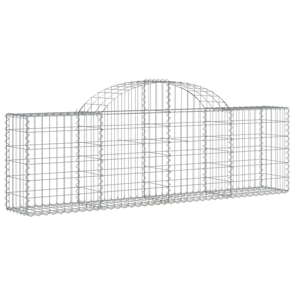 Arched Gabion Baskets 8 pcs 200x30x60/80 cm Galvanised Iron