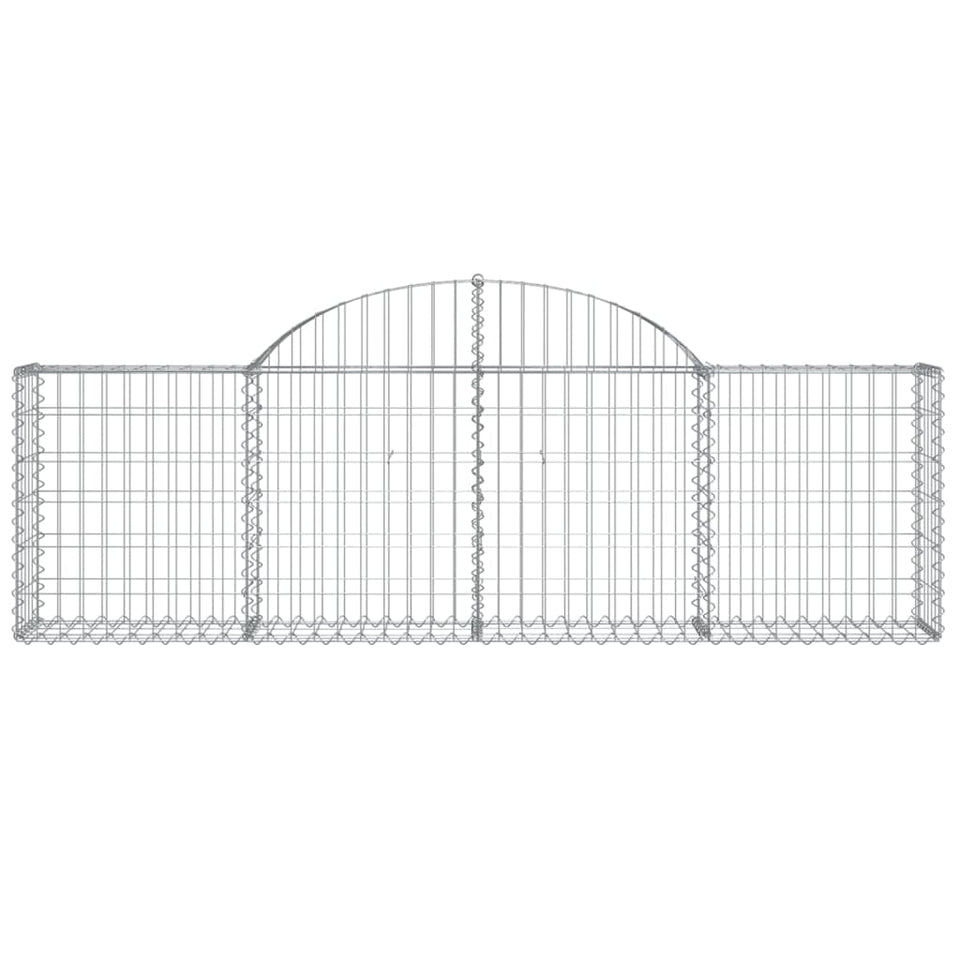 Arched Gabion Baskets 8 pcs 200x30x60/80 cm Galvanised Iron