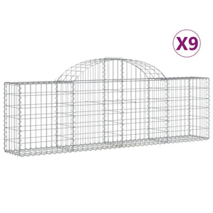 Arched Gabion Baskets 9 pcs 200x30x60/80 cm Galvanised Iron