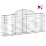 Arched Gabion Baskets 8 pcs 200x30x80/100 cm Galvanised Iron