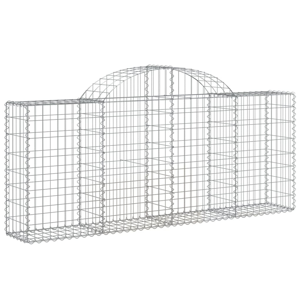 Arched Gabion Baskets 8 pcs 200x30x80/100 cm Galvanised Iron