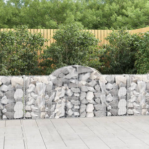 Arched Gabion Baskets 8 pcs 200x30x80/100 cm Galvanised Iron