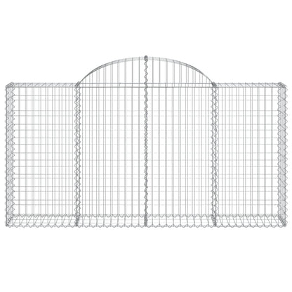 Arched Gabion Baskets 2 pcs 200x30x100/120 cm Galvanised Iron