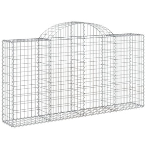 Arched Gabion Baskets 9 pcs 200x30x100/120 cm Galvanised Iron