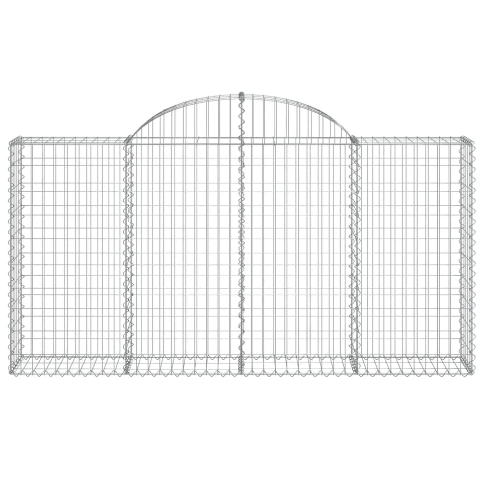 Arched Gabion Baskets 9 pcs 200x30x100/120 cm Galvanised Iron