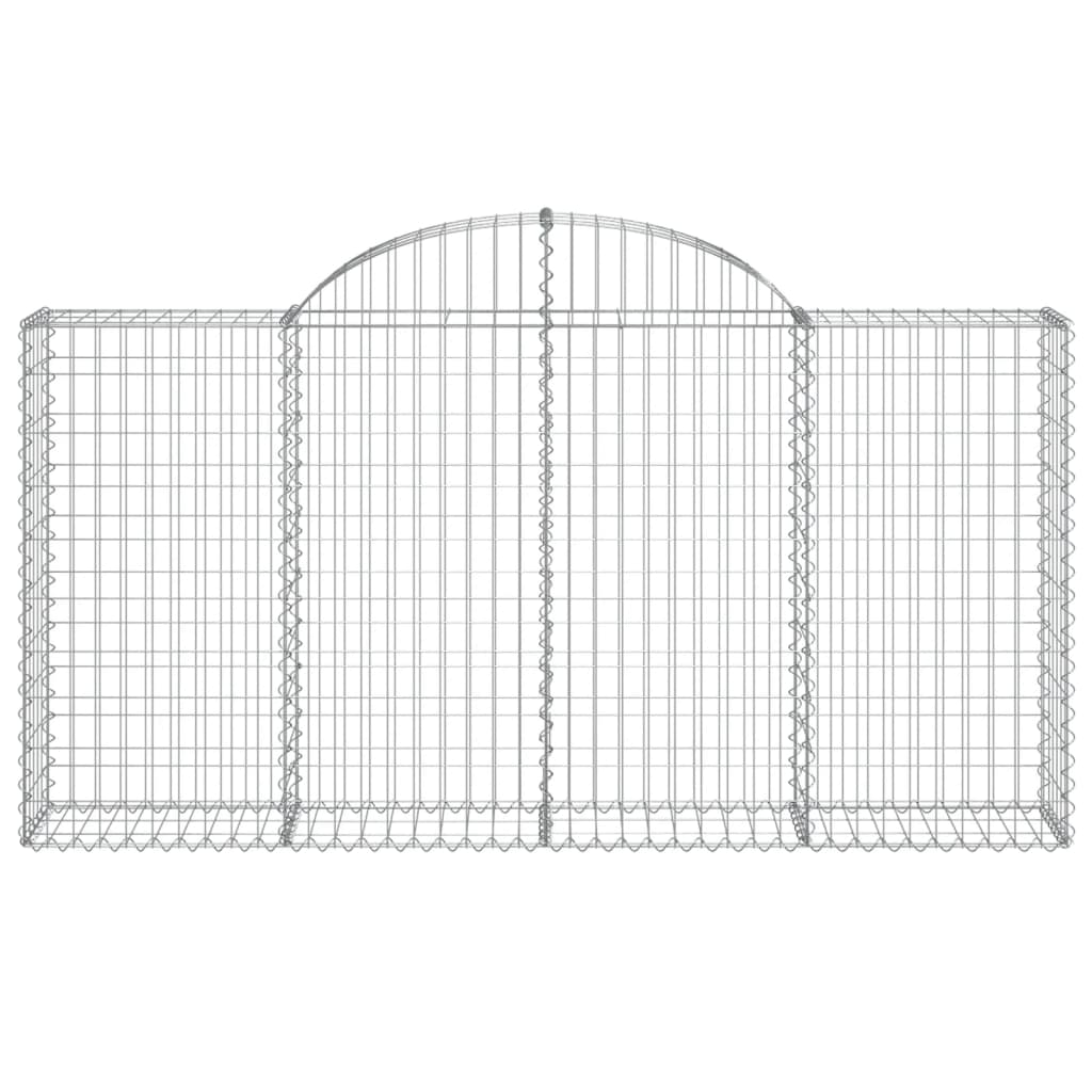 Arched Gabion Baskets 15 pcs 200x30x100/120 cm Galvanised Iron