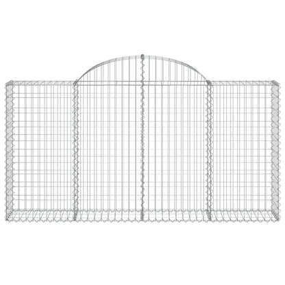 Arched Gabion Baskets 15 pcs 200x30x100/120 cm Galvanised Iron