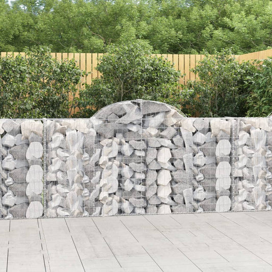 Arched Gabion Baskets 18 pcs 200x30x100/120 cm Galvanised Iron