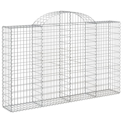 Arched Gabion Baskets 4 pcs 200x30x120/140 cm Galvanised Iron