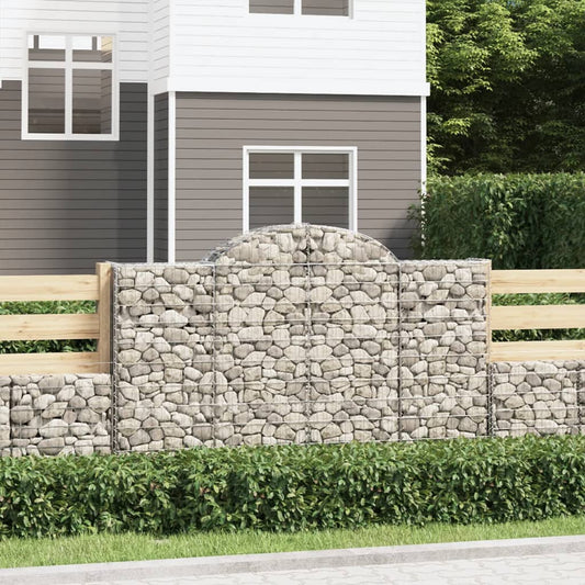 Arched Gabion Baskets 25 pcs 200x30x120/140 cm Galvanised Iron