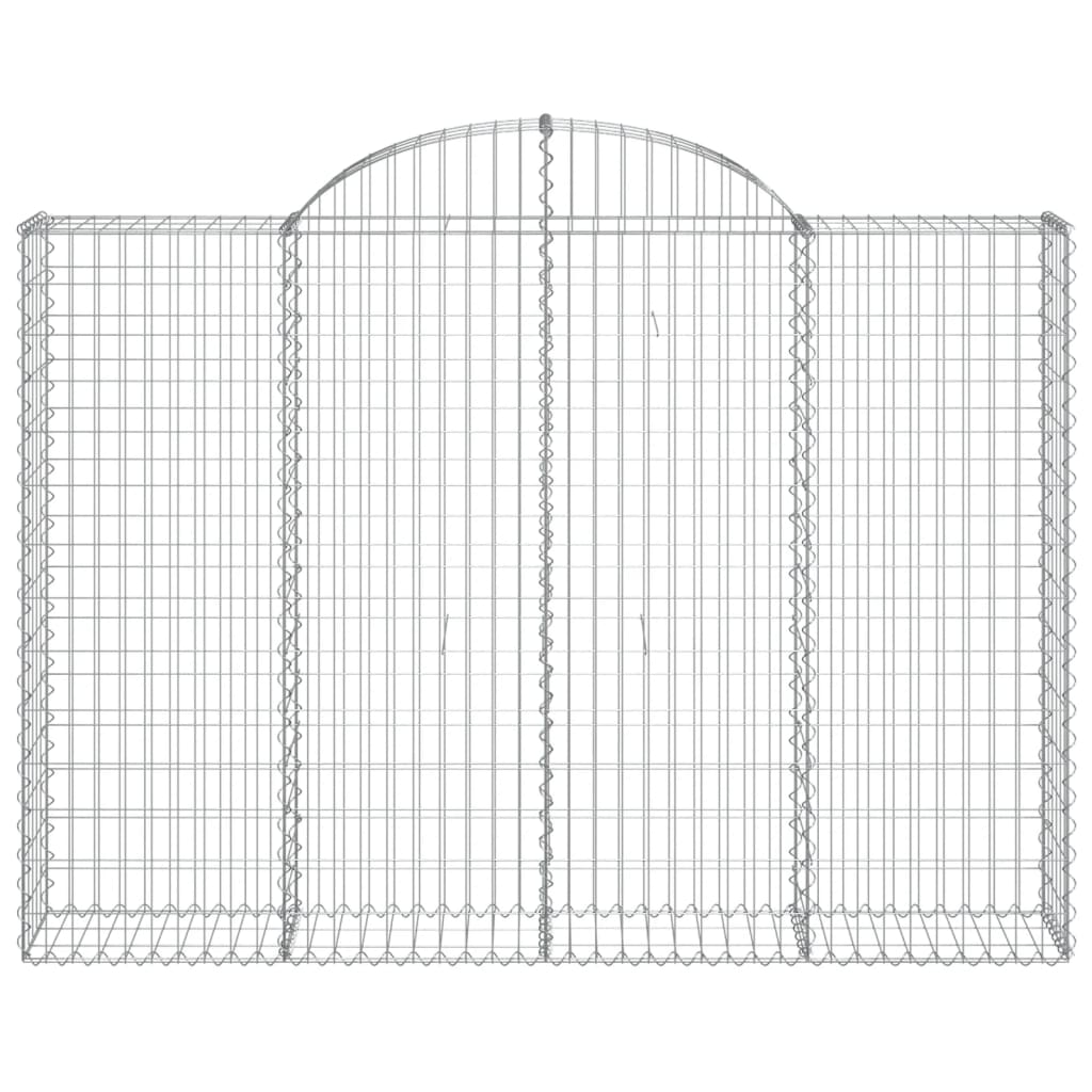 Arched Gabion Baskets 4 pcs 200x30x140/160 cm Galvanised Iron