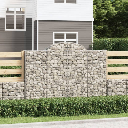 Arched Gabion Baskets 5 pcs 200x30x140/160 cm Galvanised Iron