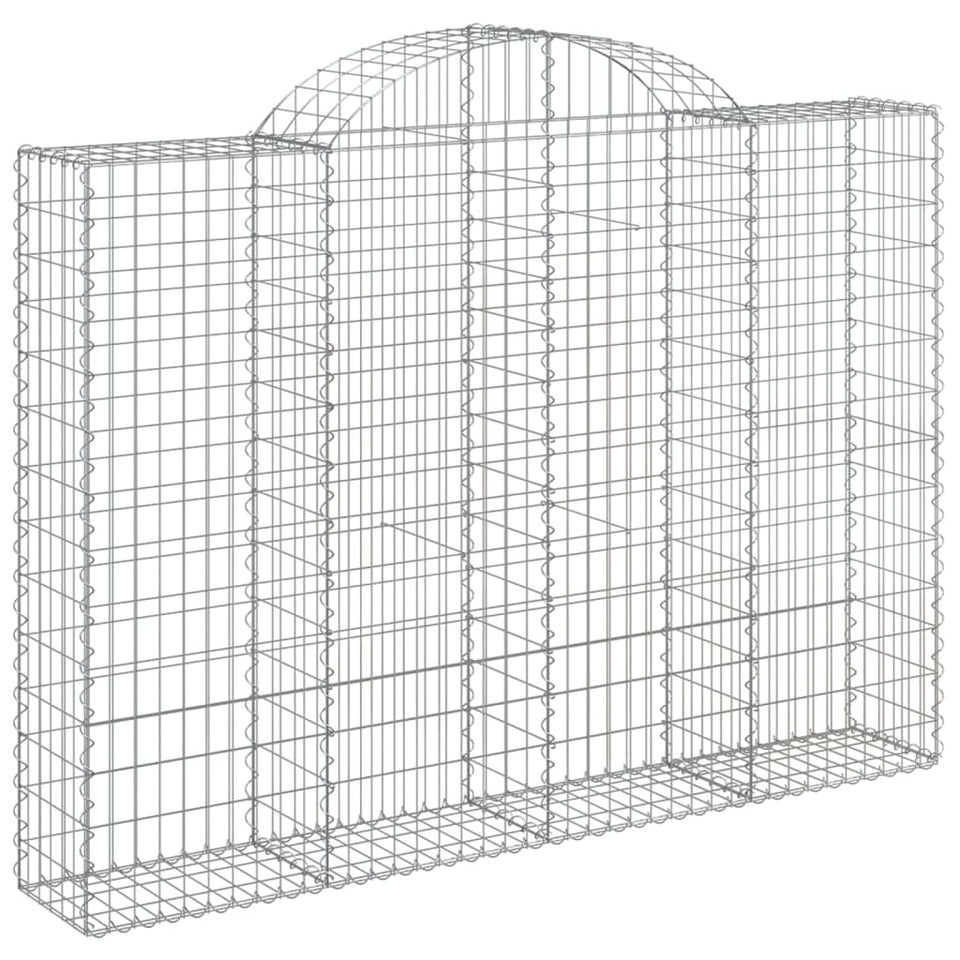 Arched Gabion Baskets 7 pcs 200x30x140/160 cm Galvanised Iron