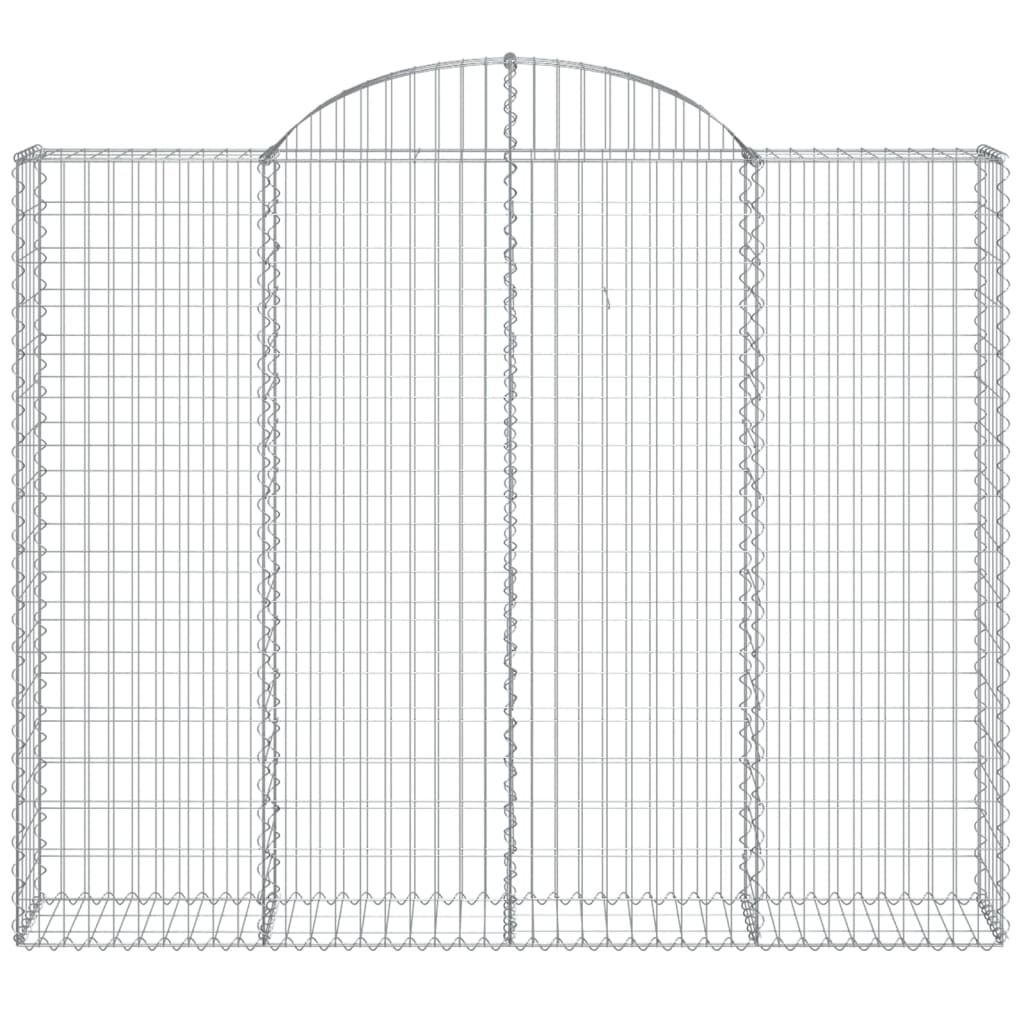 Arched Gabion Baskets 2 pcs 200x30x160/180 cm Galvanised Iron