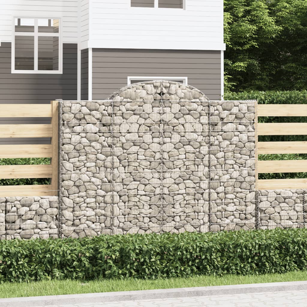 Arched Gabion Baskets 2 pcs 200x30x160/180 cm Galvanised Iron