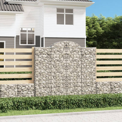 Arched Gabion Baskets 5 pcs 200x30x180/200 cm Galvanised Iron