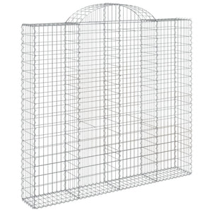 Arched Gabion Baskets 9 pcs 200x30x180/200 cm Galvanised Iron