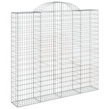 Arched Gabion Baskets 9 pcs 200x30x180/200 cm Galvanised Iron