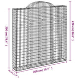 Arched Gabion Baskets 8 pcs 200x30x200/220 cm Galvanised Iron