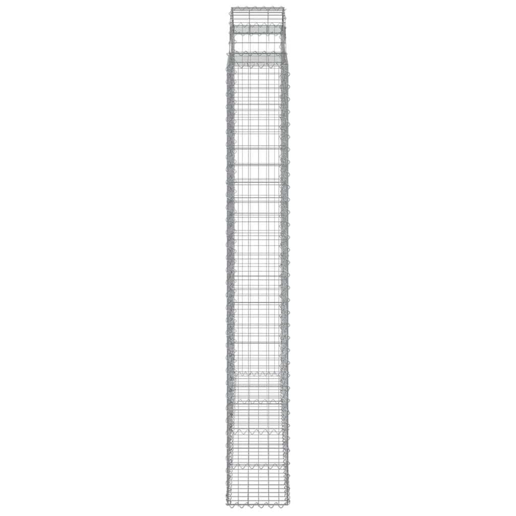 Arched Gabion Baskets 3 pcs 200x30x220/240 cm Galvanised Iron